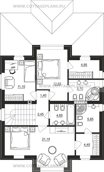 Поэтажные планы проект дома 29-39 общ. площадь 147,35 м2