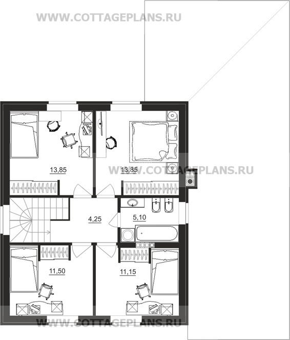Поэтажные планы проект дома 87-61 общ. площадь 150,20 м2