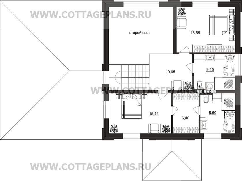 Поэтажные планы проект дома 206-42 общ. площадь 197,40 м2
