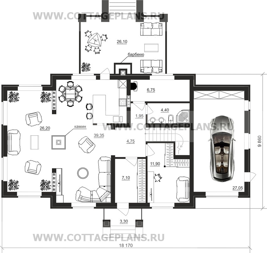 Поэтажные планы проект дома 92-47 общ. площадь 230,90 м2