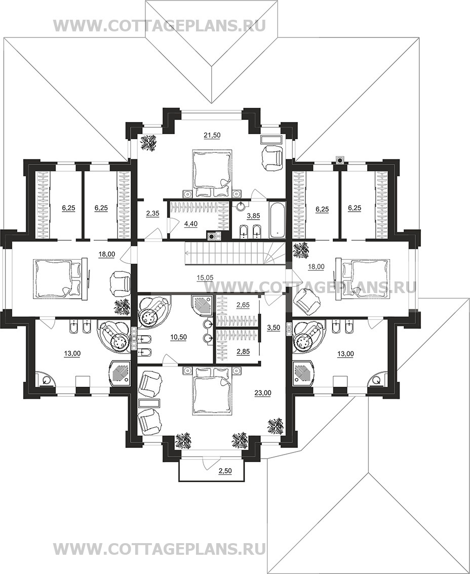Поэтажные планы проект дома 102-22 общ. площадь 393,30 м2