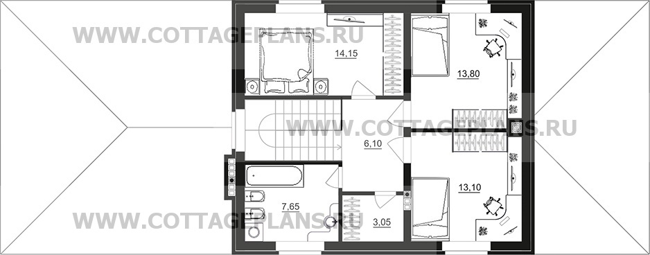 Поэтажные планы проект дома 76-30 общ. площадь 248,85 м2