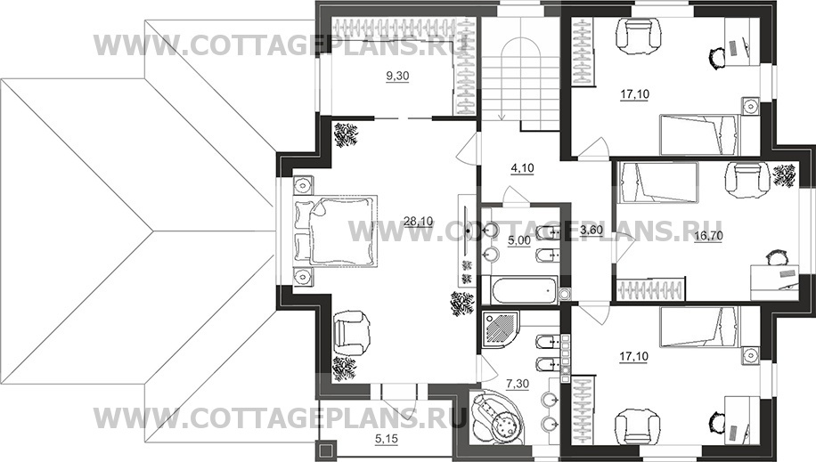 Поэтажные планы проект дома 96-08 общ. площадь 370,50 м2