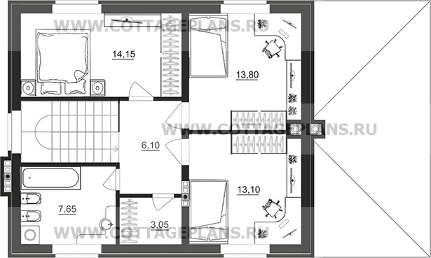 Поэтажные планы проект дома 96-28 общ. площадь 207,75 м2