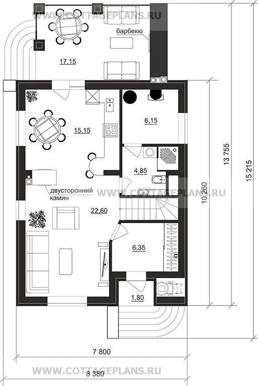 Поэтажные планы проект дома 104-75 общ. площадь 110,35 м2