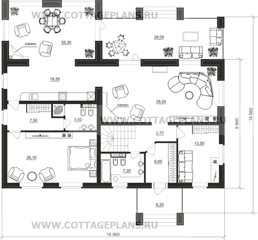 Поэтажные планы проект дома 14-58 общ. площадь 411,45 м2