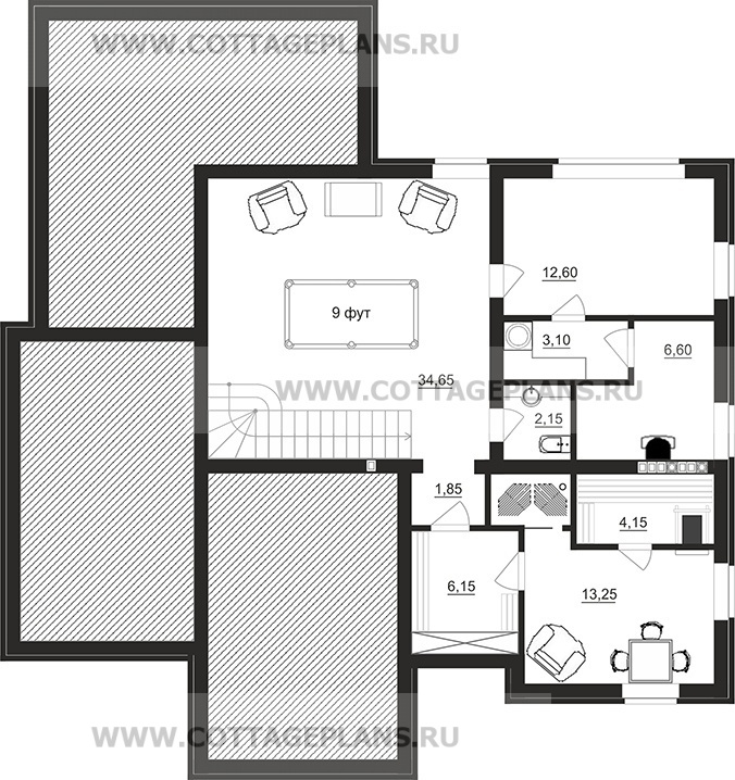 Поэтажные планы проект дома 76-72 общ. площадь 290,60 м2