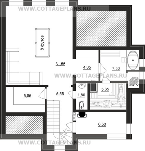 Поэтажные планы проект дома 205-52 общ. площадь 191,70 м2