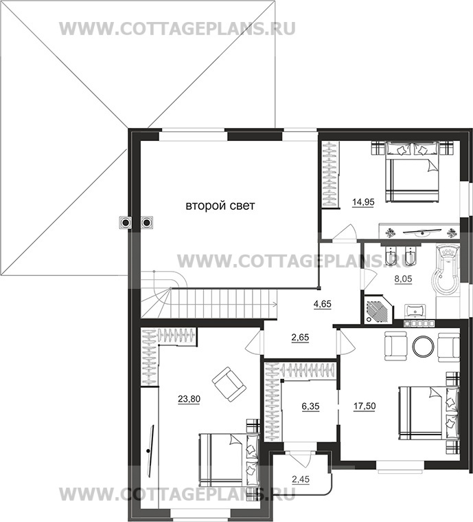 Поэтажные планы проект дома 106-31 общ. площадь 188,55 м2