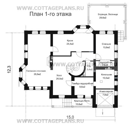Поэтажные планы проект дома 35-89 общ. площадь 290,3 м2