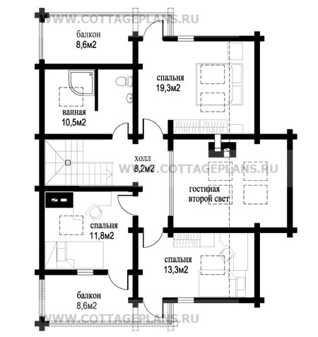 Поэтажные планы проект дома 19-15 общ. площадь 196,4 м2