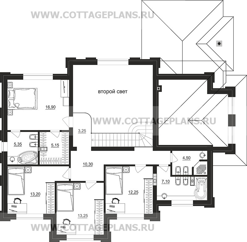 Поэтажные планы проект дома 102-72 общ. площадь 232,7 м2