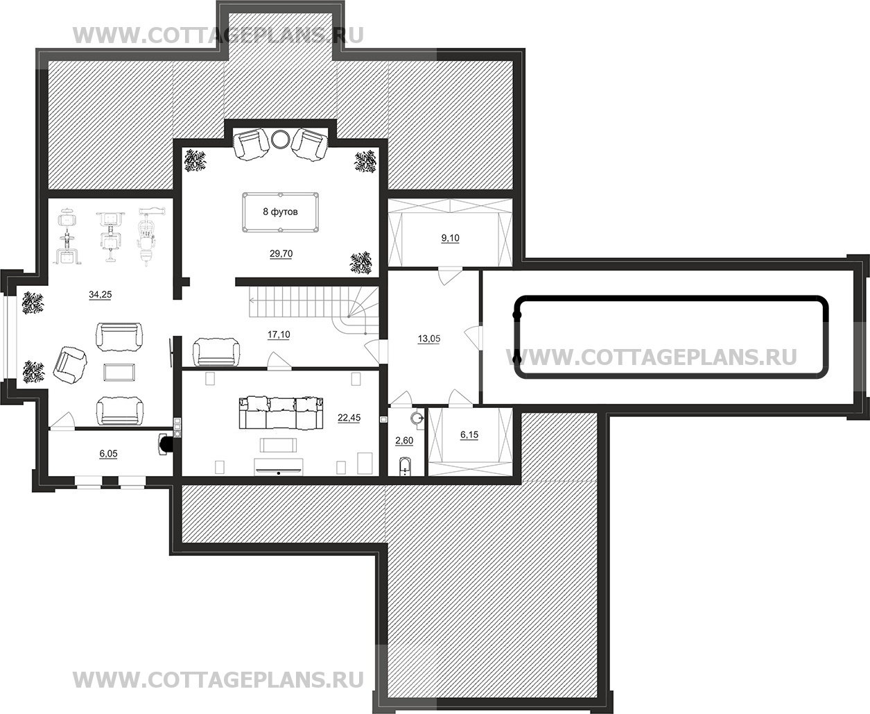 Поэтажные планы проект дома 101-39 общ. площадь 511,85 м2