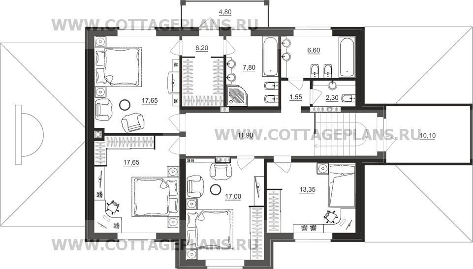 Поэтажные планы проект дома 71-11 общ. площадь 339,75 м2