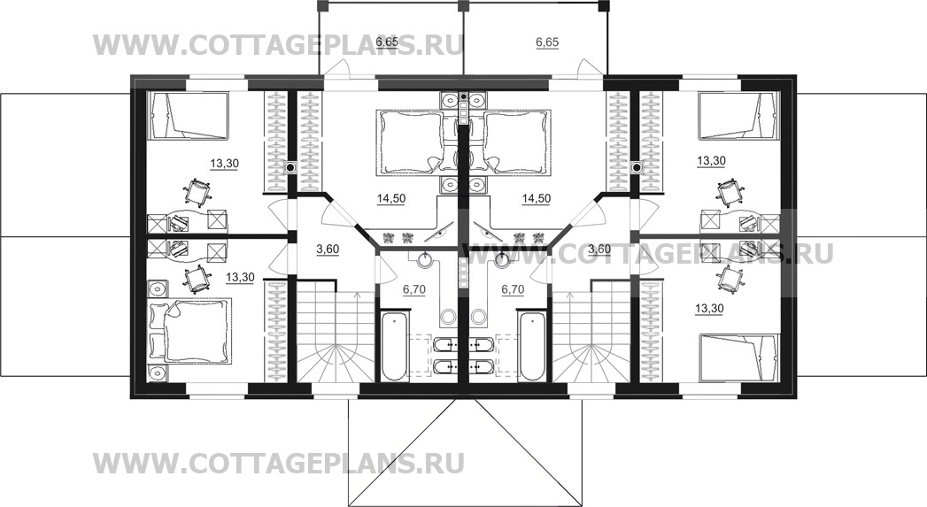 Поэтажные планы проект дома 09-06 общ. площадь 215,05 м2