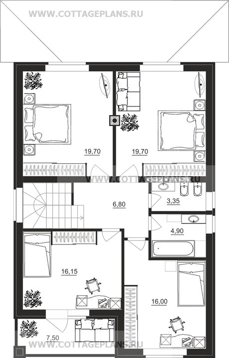 Поэтажные планы проект дома 89-59 общ. площадь 253,90 м2