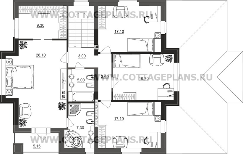 Поэтажные планы проект дома 93-81 общ. площадь 319,35 м2