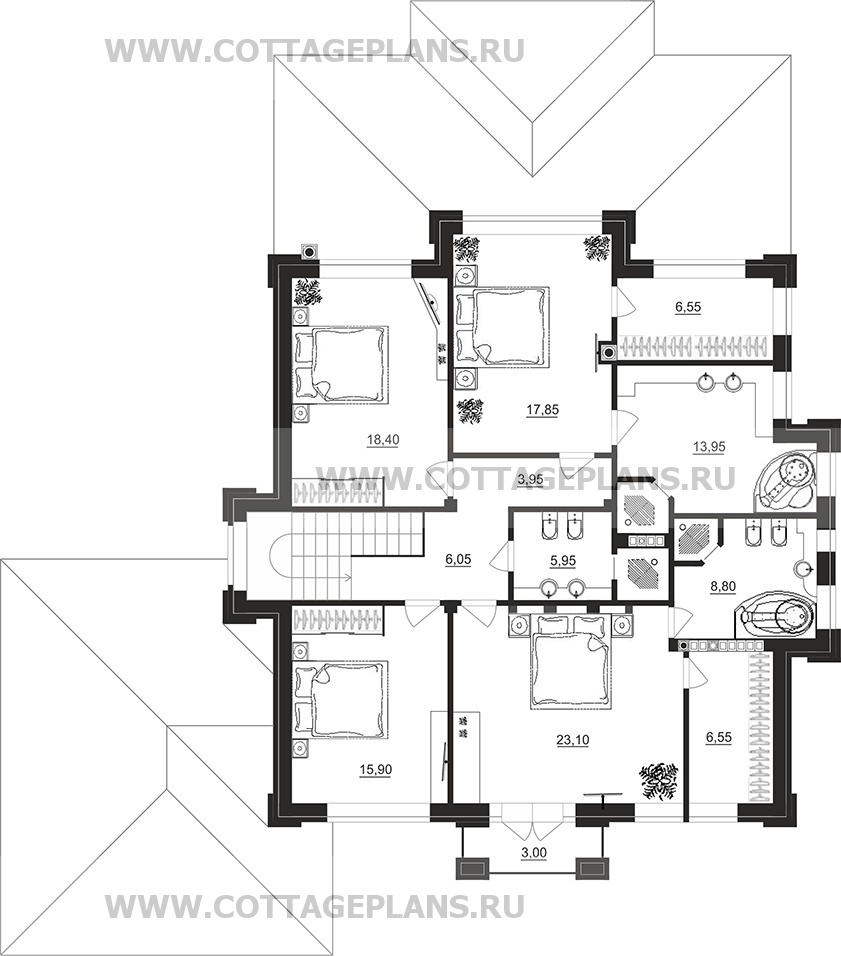 Поэтажные планы проект дома 101-92 общ. площадь 409,45 м2
