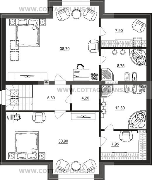 Поэтажные планы проект дома 94-88 общ. площадь 341,15 м2