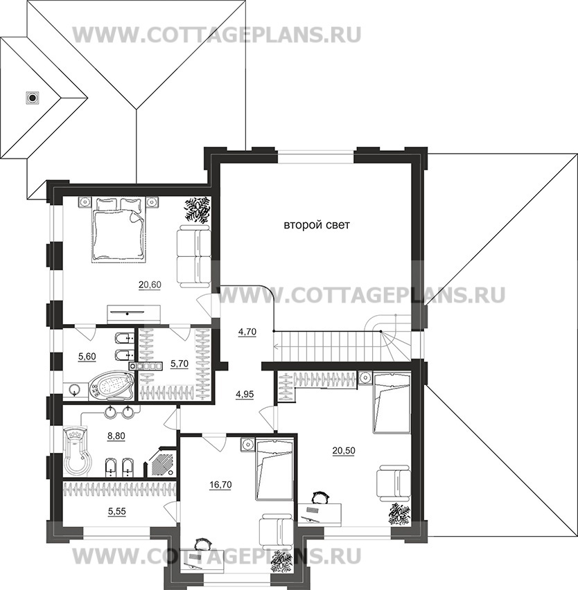 Поэтажные планы проект дома 204-90 общ. площадь 255,40 м2
