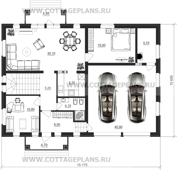 Поэтажные планы проект дома 21-60 общ. площадь 194,55 м2