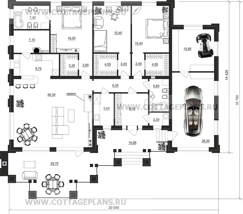 Поэтажные планы проект дома 27-88 общ. площадь 213,15 м2
