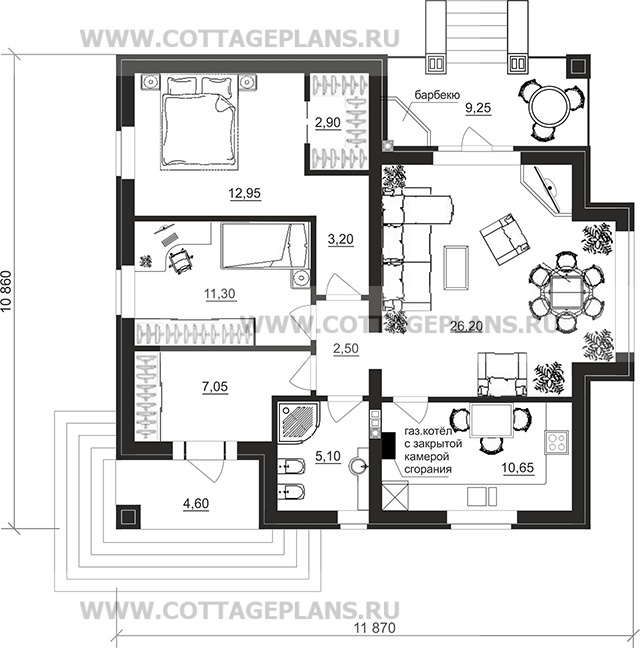 Поэтажные планы проект дома 07-44 общ. площадь 81,30 м2