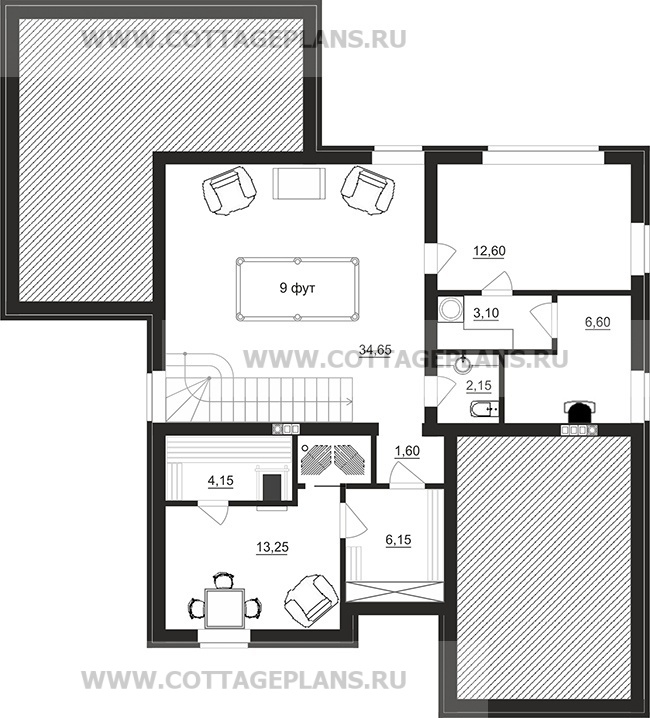 Поэтажные планы проект дома 96-75 общ. площадь 269,95 м2