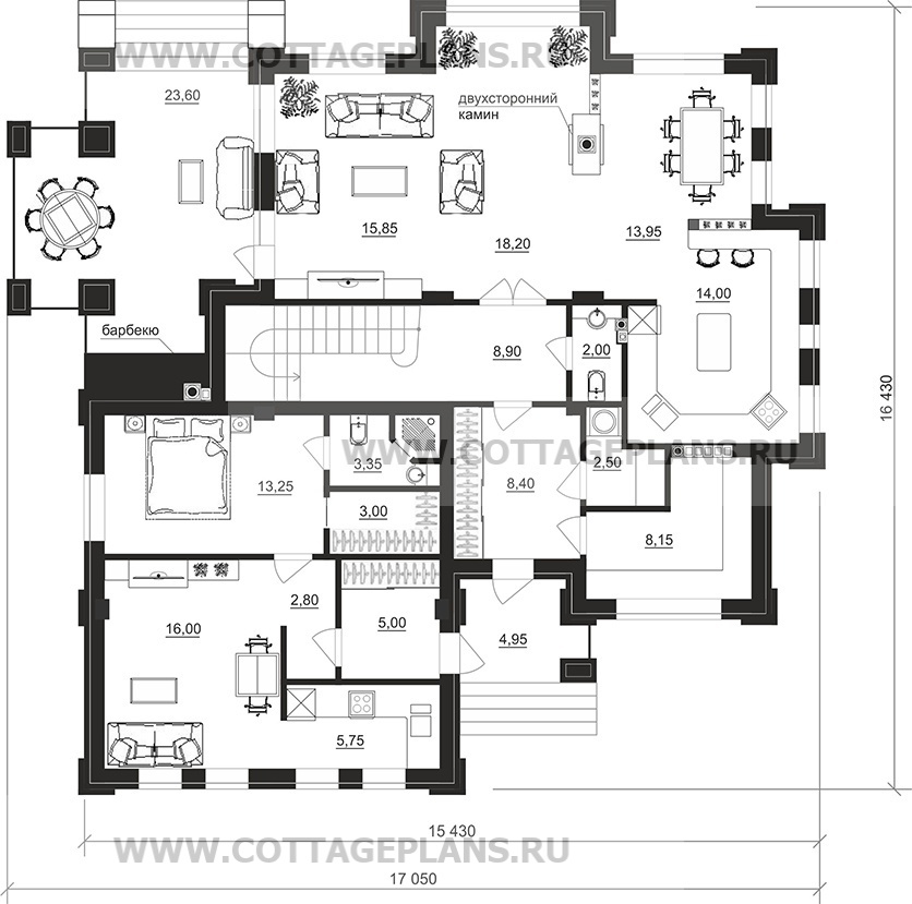 Поэтажные планы проект дома 203-07 общ. площадь 381,90 м2