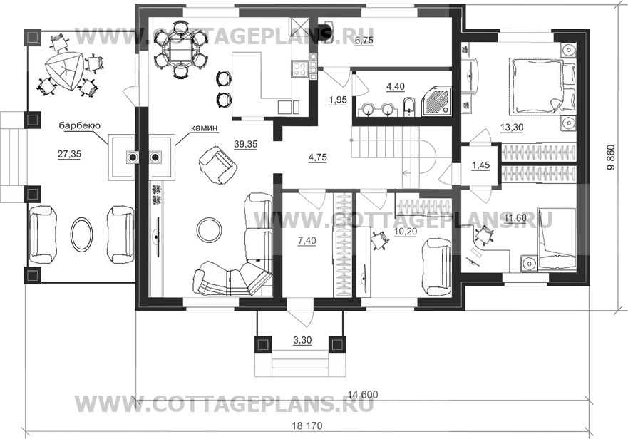 Поэтажные планы проект дома 29-46 общ. площадь 176,35 м2