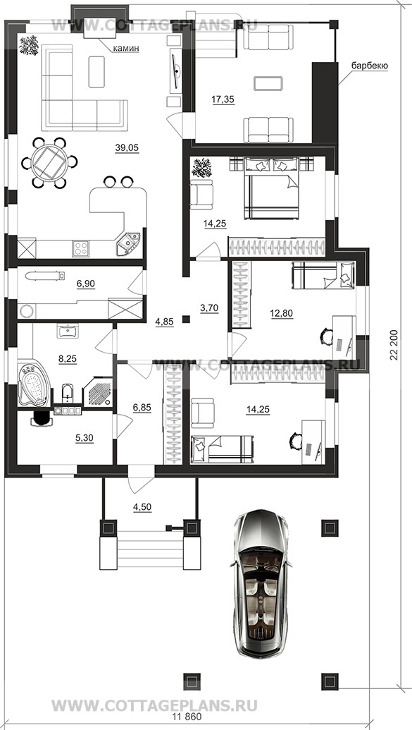 Поэтажные планы проект дома 700-22 общ. площадь 114,60 м2