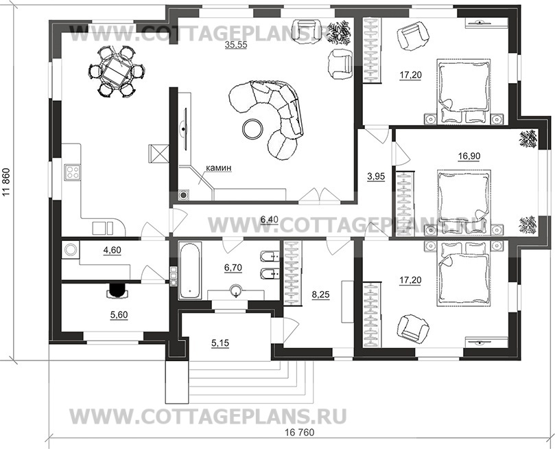 Поэтажные планы проект дома 07-53 общ. площадь 146,65 м2