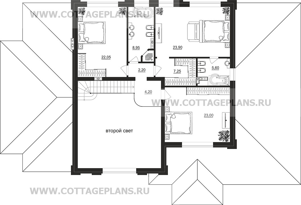 Поэтажные планы проект дома 205-13 общ. площадь 416,20 м2