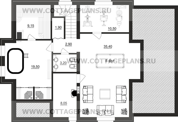 Поэтажные планы проект дома 101-48 общ. площадь 268,95 м2
