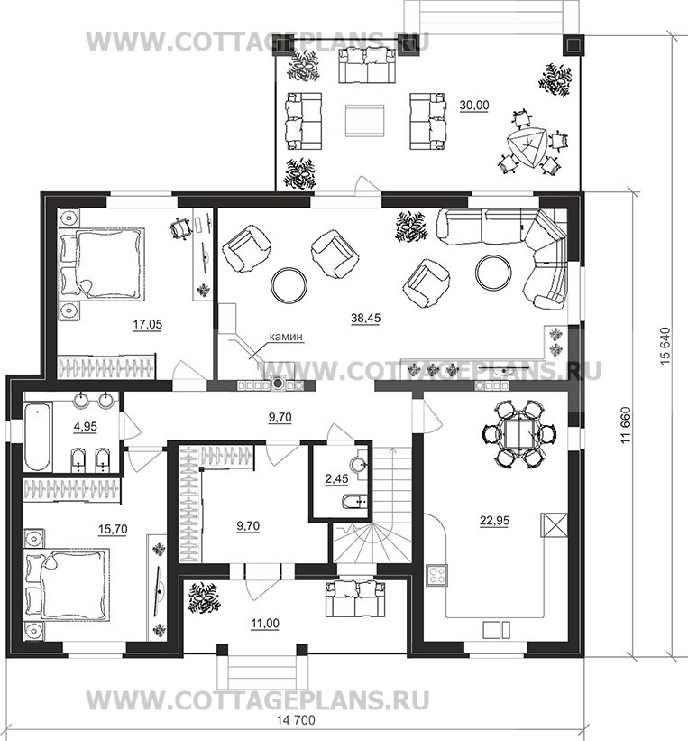 Поэтажные планы проект дома 17-33 общ. площадь 274,75 м2