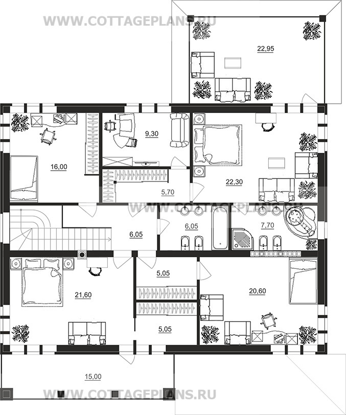 Поэтажные планы проект дома 88-98 общ. площадь 432,60 м2