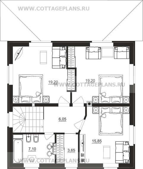 Поэтажные планы проект дома 14-65 общ. площадь 141,70 м2