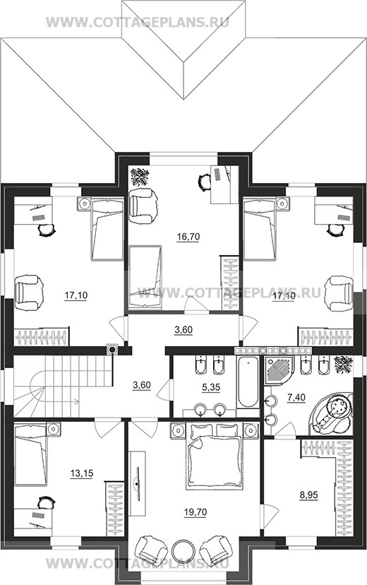 Поэтажные планы проект дома 93-99 общ. площадь 312,50 м2