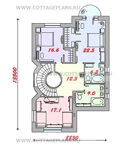 Поэтажные планы проект дома 47-96 общ. площадь 199,8 м2