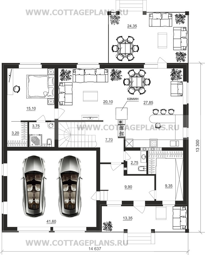 Поэтажные планы проект дома 22-97 общ. площадь 349,8 м2