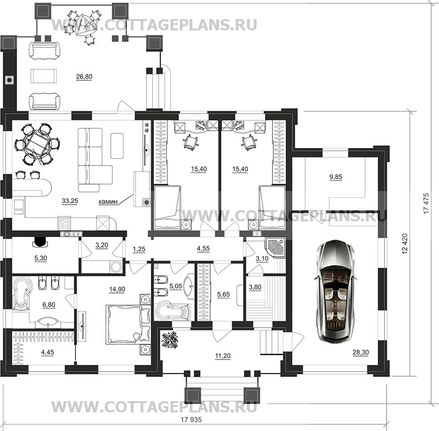 Поэтажные планы проект дома 07-71 общ. площадь 160,25 м2