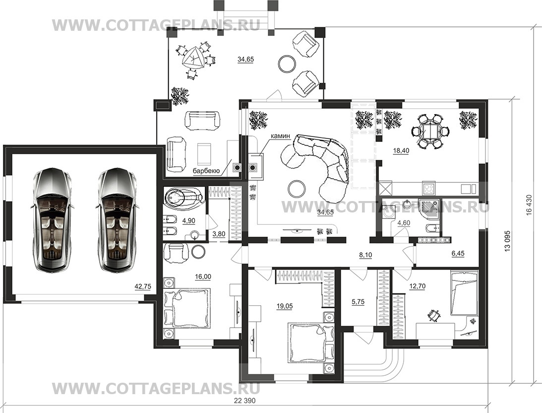 Поэтажные планы проект дома 08-24 общ. площадь 307,10 м2