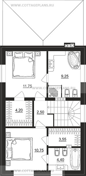 Поэтажные планы проект дома 104-79 общ. площадь 92,85 м2