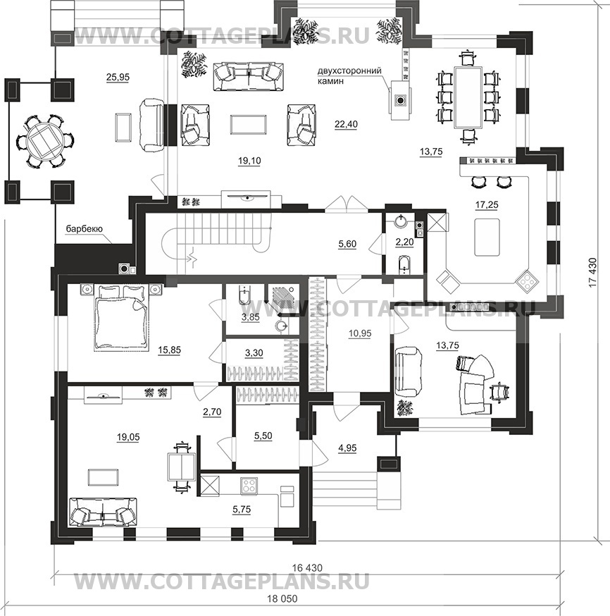 Поэтажные планы проект дома 103-08 общ. площадь 450,90 м2