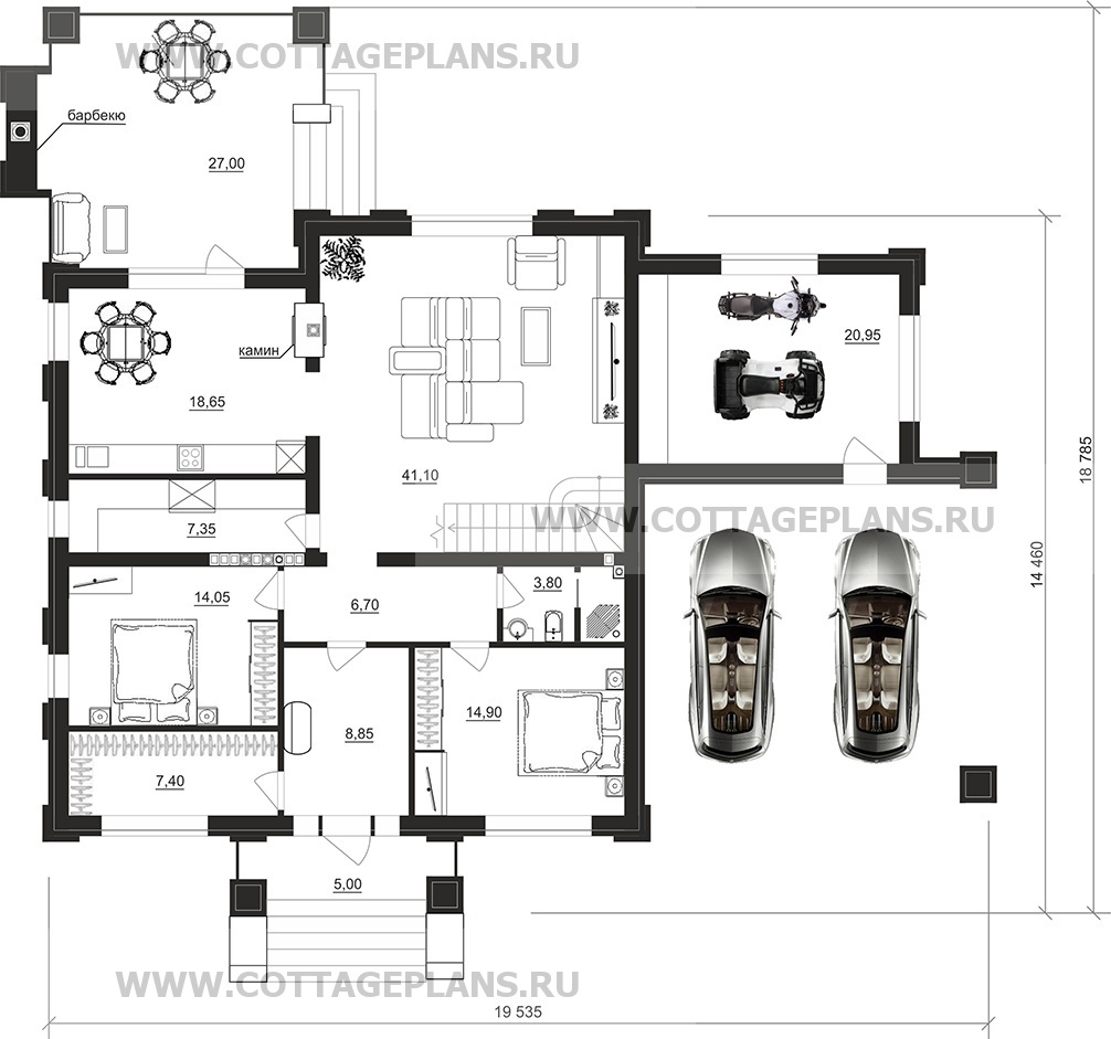 Поэтажные планы проект дома 105-33 общ. площадь 387,05 м2