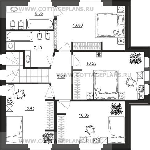 Поэтажные планы проект дома 89-70 общ. площадь 302,30 м2