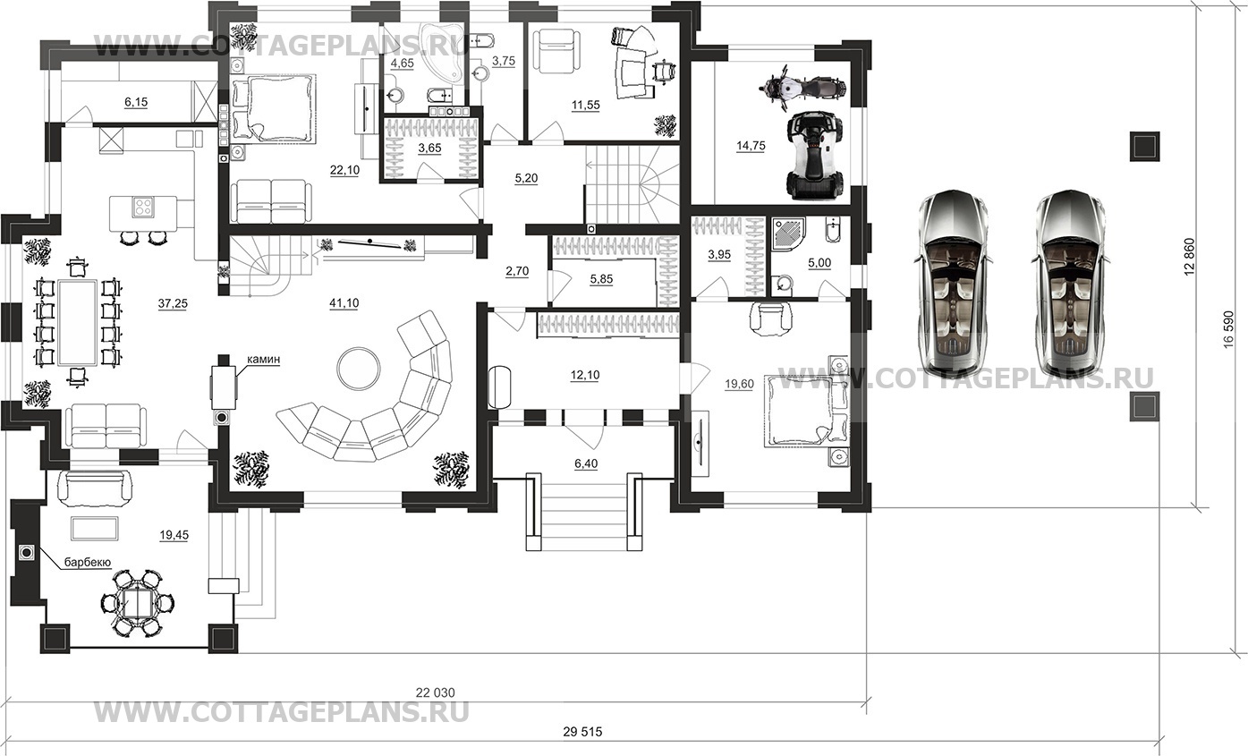 Поэтажные планы проект дома 103-46 общ. площадь 482,6 м2