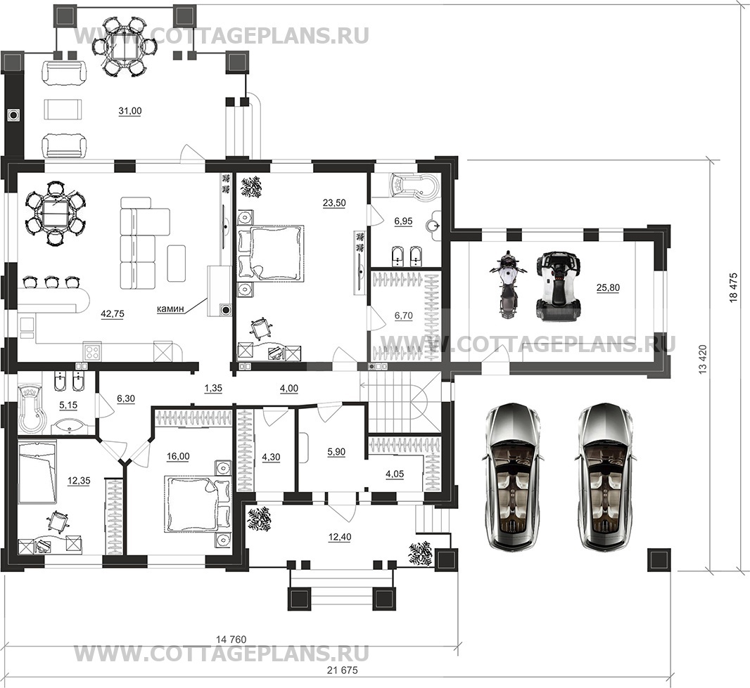 Поэтажные планы проект дома 08-63 общ. площадь 306,65 м2