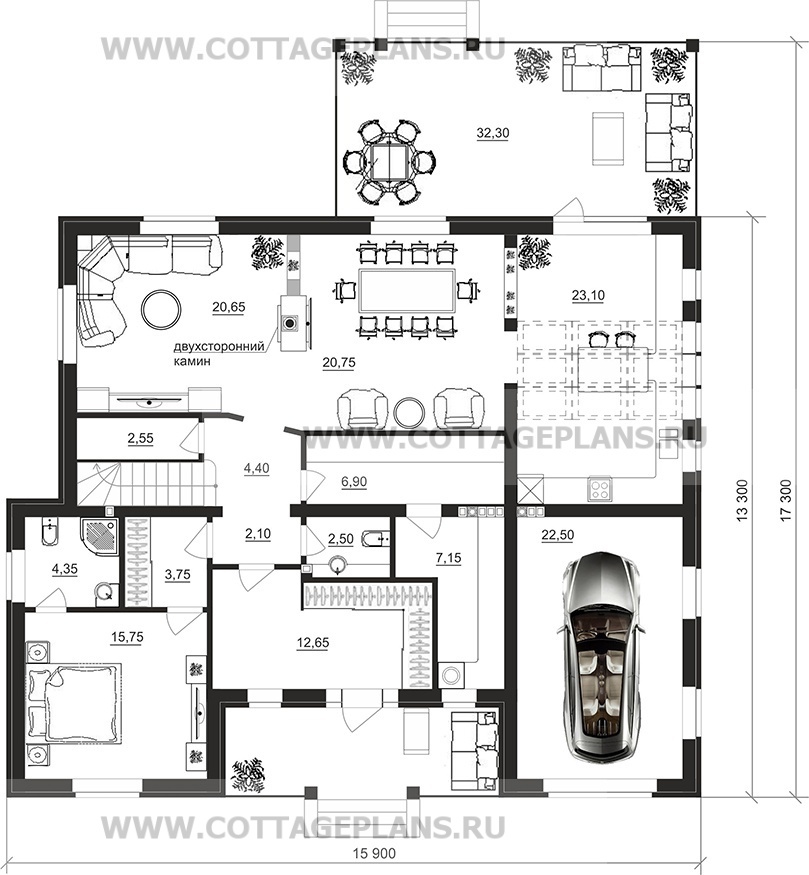Поэтажные планы проект дома 98-36 общ. площадь 383,15 м2