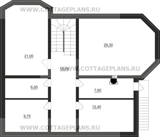 Поэтажные планы проект дома 22-66 общ. площадь 364,40 м2